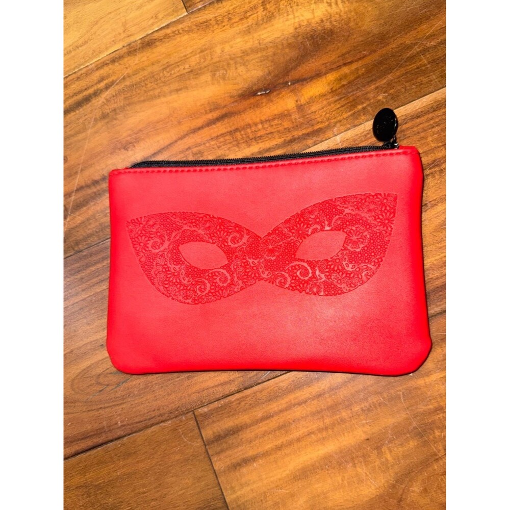 IPSY Red Women’s Zip Pouch with Decorative Mask